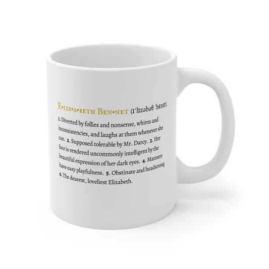 Elizabeth Bennet Mug 11oz - Jane Austen Character Definition Collection