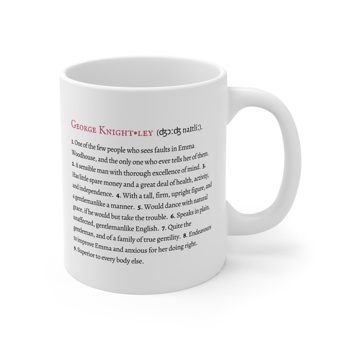 Mr Knightley Character Definition Mug
