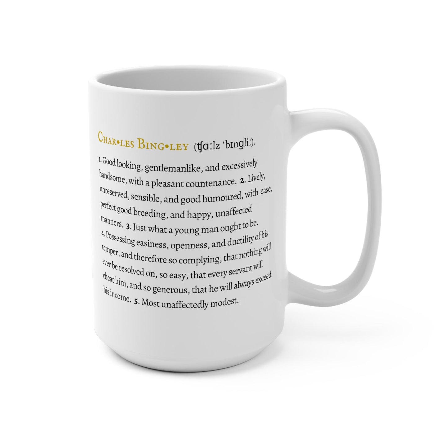 Mr Bingley Character Definition Mug