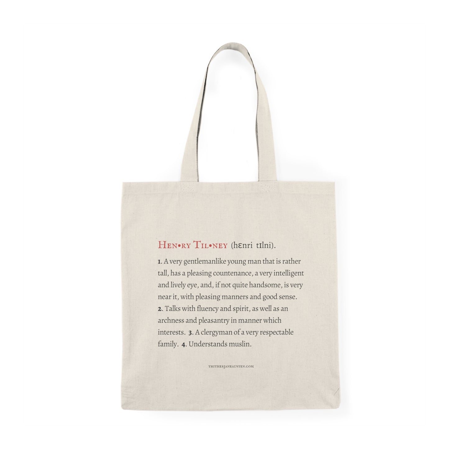 Mr Tilney Tote - Jane Austen Character Definition Collection