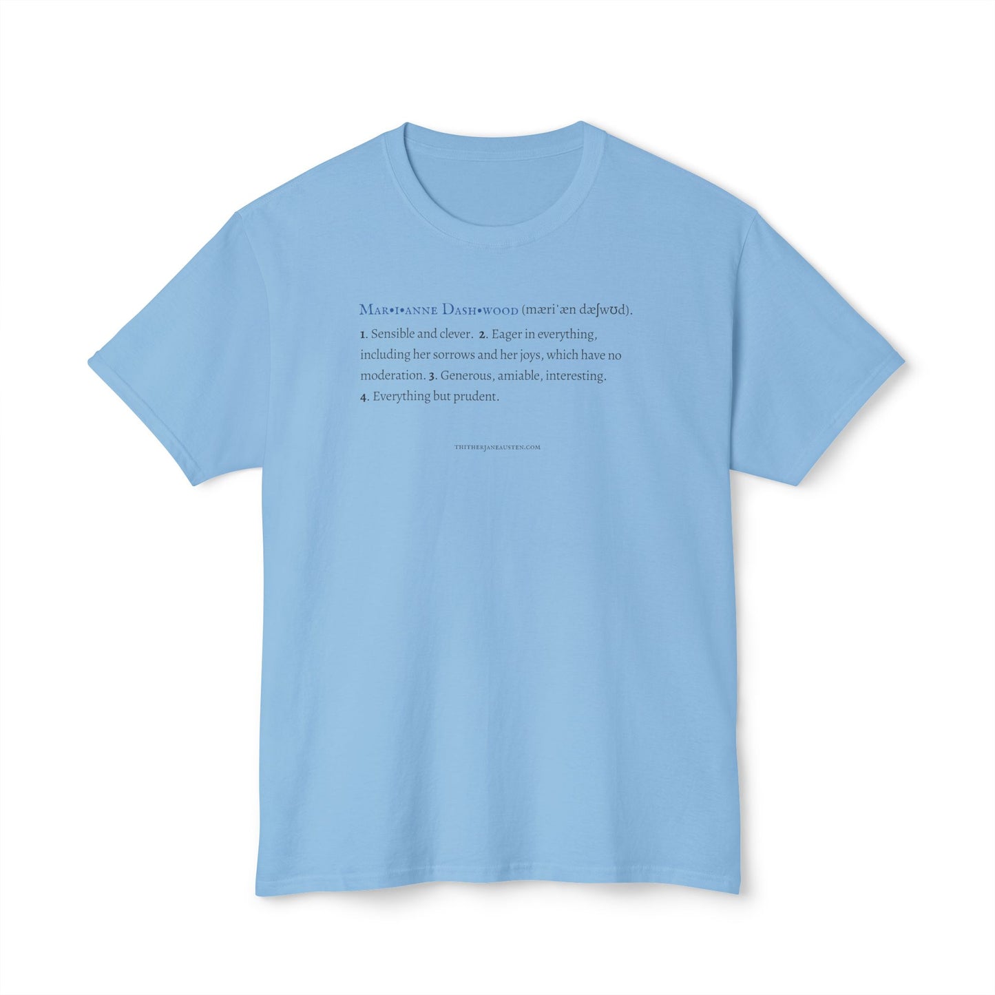 Marianne Dashwood Shirt - Jane Austen Character Definition Collection