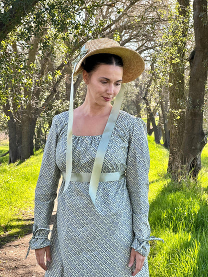Regency Marianne Cotton Print Drawstring Gown