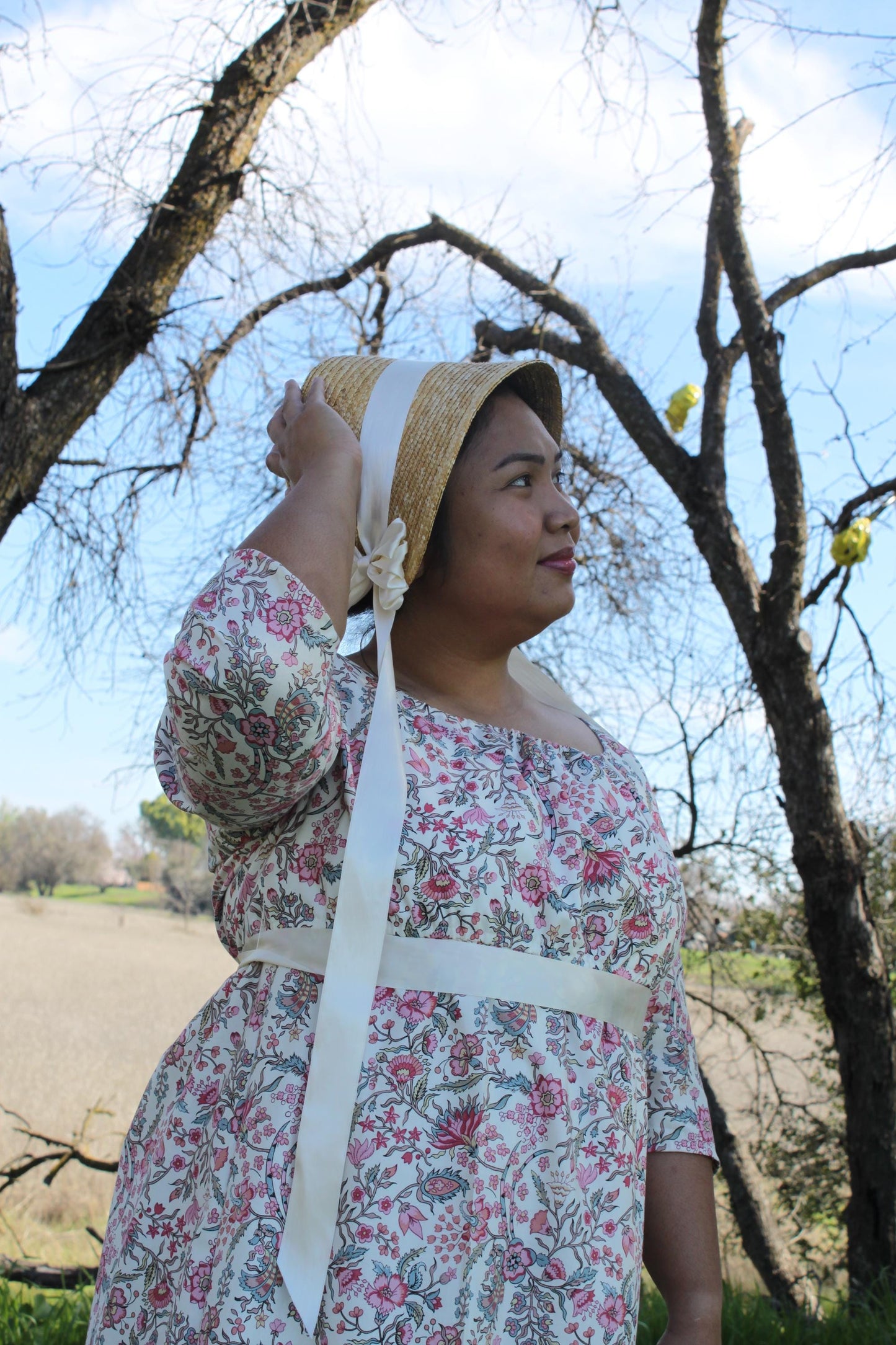 Regency Elizabeth Cotton Drawstring Gown