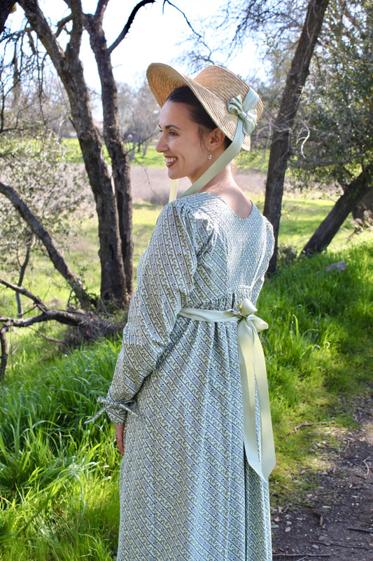 Regency Marianne Cotton Print Drawstring Gown