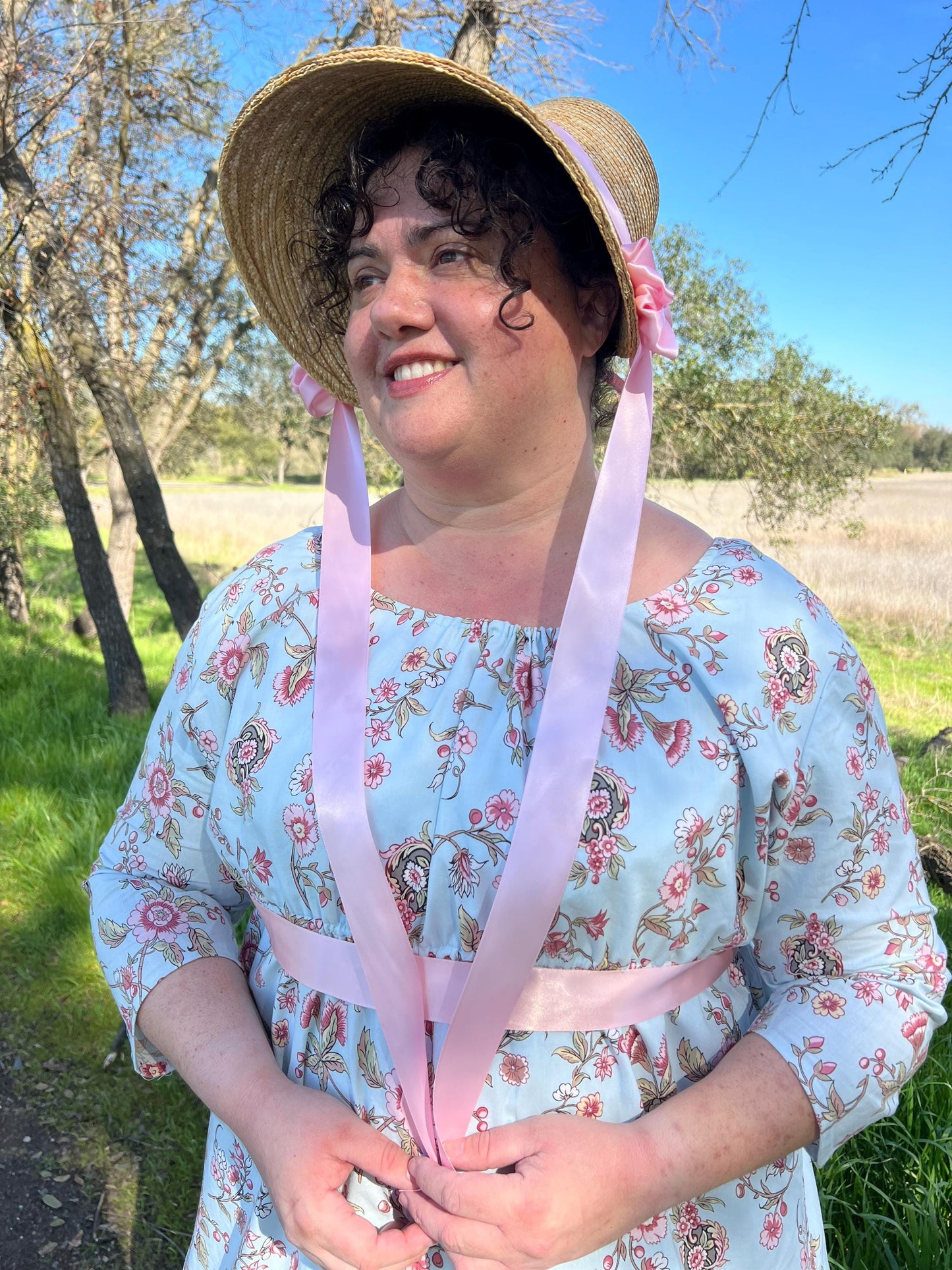 Regency Cassandra Drawstring Cotton Print Gown