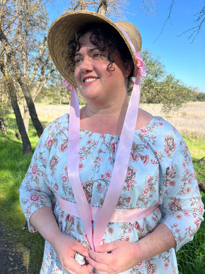 Regency Cassandra Drawstring Cotton Print Gown