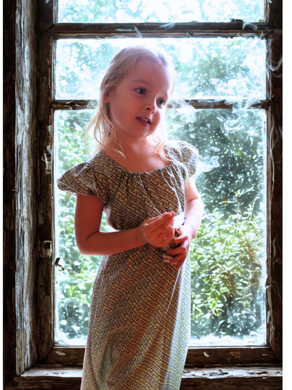 Girls Marianne Regency Cotton Drawstring Dress