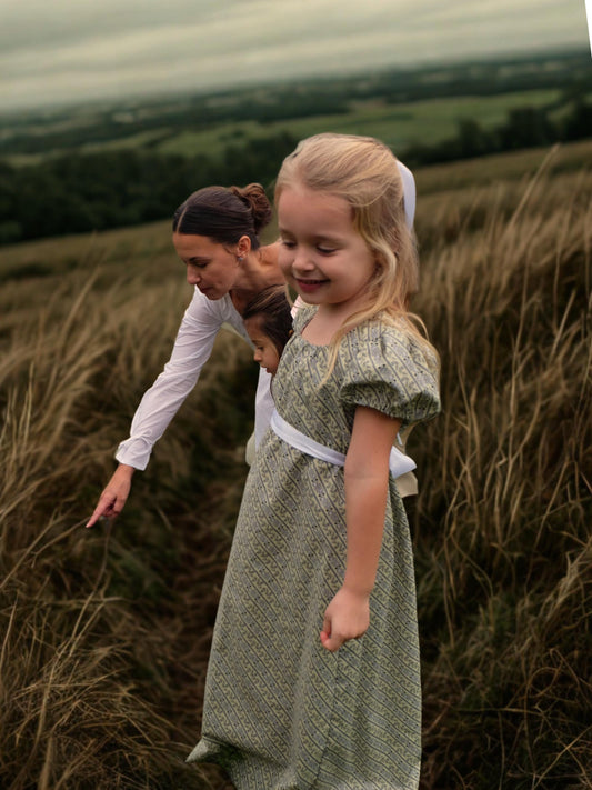 Girls Marianne Regency Cotton Drawstring Dress