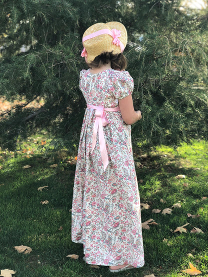Girls Elizabeth Regency Cotton Drawstring Dress