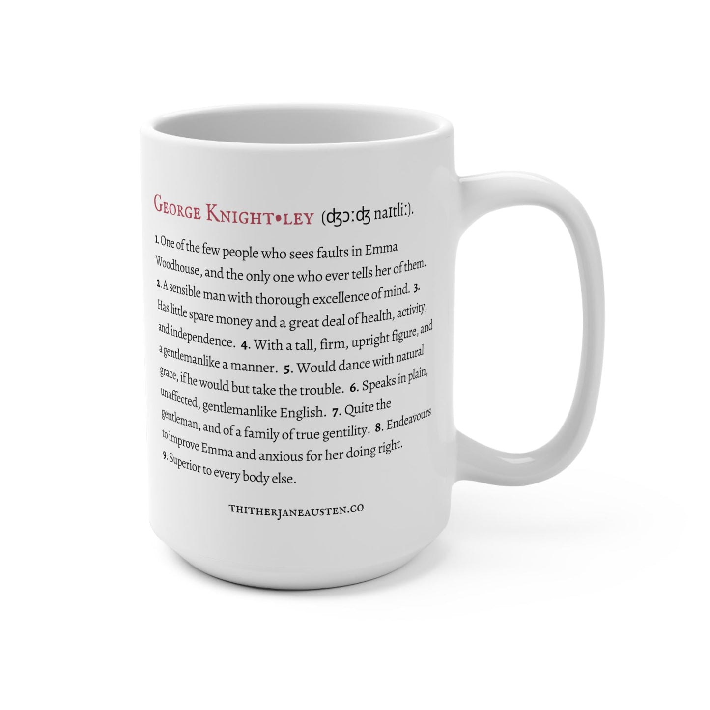 Jane Austen Hero Mugs 15oz
