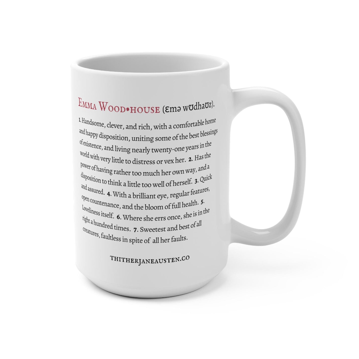 Jane Austen  Heroine Mugs 15oz